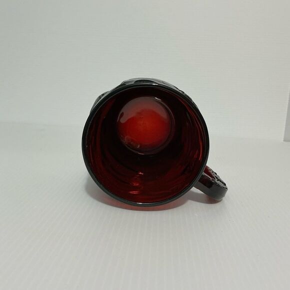 Arcoroc Ruby Red Santa Holly Glass Mug Made in France - Picture 3 of 4